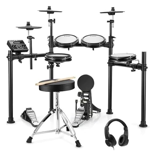 Donner DED-200 E-Drum-Sets, E-Schlagzeug mit 450 Sounds, USB-MIDI-Konnektivität, Drum Throne/Sticks/Kopfhörer/Audiokabel, Weihnachtsgeburtstagsgeschenk