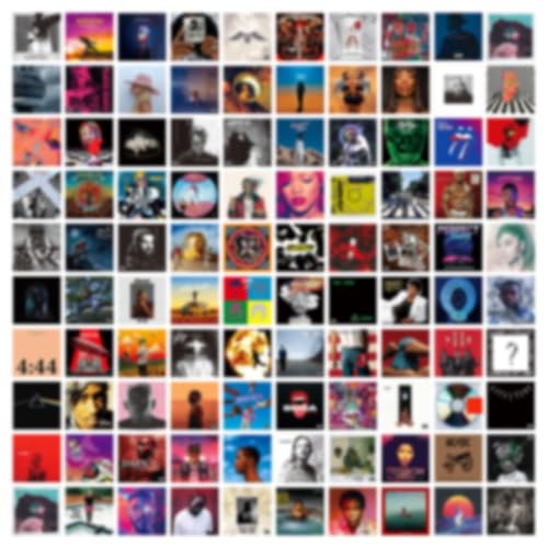 A ART·ZONE 100 Pcs 5x5 Zoll-Poster Wand Collage Kit für Raum, Album Cover, Musik, Rapper, Band, für Schlafzimmer