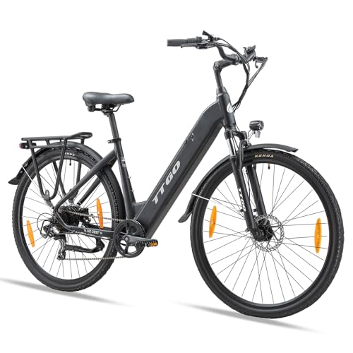 ttgo E Bike 28 Zoll, Elektrofahrrad für Herren Damen mit 36V 20Ah Akku und 250W Motor, Reichweite bis 110 km, Leichtes Aluminium E-Citybike für Alltag & Freizeit, C3 (Schwarz)