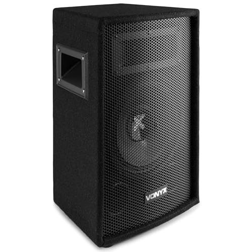 Vonyx SL8 - Lautsprecher Passiv, PA Box 400 Watt, 8 Zoll Passiv Lautsprecher mit Tranportgriffe, Lautsprecherbox mit Tophat für Stativ, Hochtöner DJ Topspeaker - Schwarz