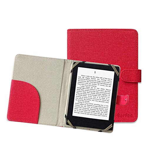 Berfea 7,8 Zoll Schutzhülle für Onyx Boox, Tolino EPOS, Kobo, Cybook Ocean, BIGME S6, Meebook M8/P78, Pocketbook InkPad, MobiScribe Wave, Likebook 7,8 Zoll eReader, Rot