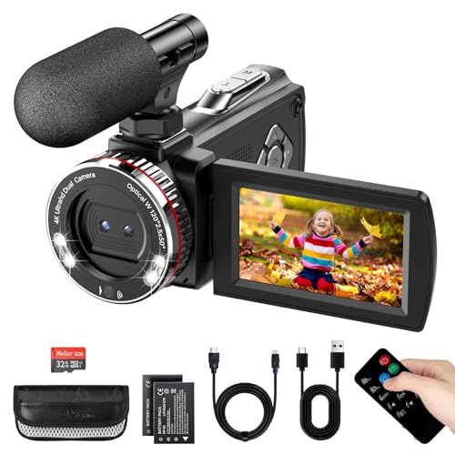ZIMOCE Videokamera Camcorder 4K 48MP 21X Digital Zoom 3