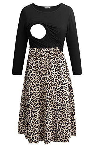 Smallshow Damen Schwangerschaftskleid Umstandsmode Kleide Umstandskleide Stillkleide Svp126 M