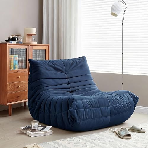 Generisch Togo Sofa,lesesessel bequem,Bubble Sofa,bodenstuhl,Super Soft and Comfortable Memory Foam, Suitable for bedrooms, Living Rooms, and Balcony Lounge Chairs (Deep Blue)