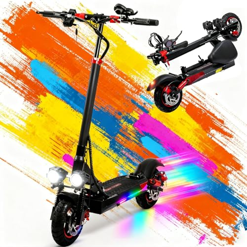 PLAYBIK 10“ E-Scooter für Erwachsene Elektroroller mit Max. 20 km/h Speed, 50-55 km Range, 48V 15Ah, IP54, Doppelte Federung, 150 kg Tragkraft, LED für Jugendliche zum Weihnachtsfest Electric Scooter