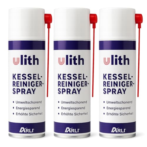 ARLI Set - 3x Ulith Kesselreiniger Spray 500 ml Spezialreiniger für Gas- und Ölkessel, Brennkammern, Heizkessel und Gasgeräte zur Wartung und Reinigung