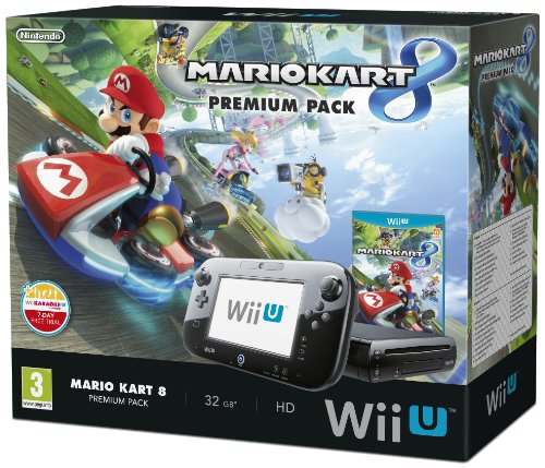 Nintendo Wii U Premium Pack schwarz, 32GB inkl. Mario Kart 8 (Disk-Version)