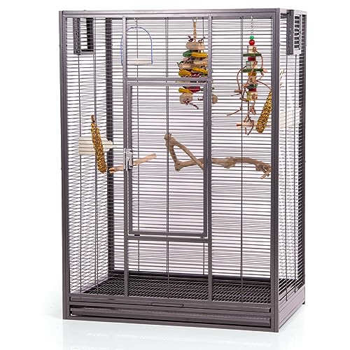 Montana Cages | Premium Vogelvoliere New Melbourne I Vogelkäfig für Sittiche, kleine Papageien, AVILON Pulverbeschichtet, Antik Edition, ca. 80 x 50 x 110 cm