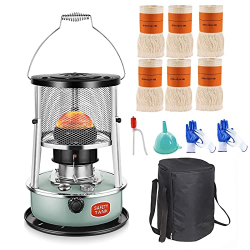 Petroleumofen für Innenräume, Höhe Einstellbar Petroleum Heizung, Tragbarer Effizienter Petroleumofen für Innenräume, Kochen und Gewächshaus, Heizung Ohne Strom, Mit 6 Baumwollkerne