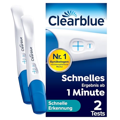 Clearblue Schwangerschaftstest, Schnelle Erkennung, Ergebnis innerhalb von 1 Minute, 2 Tests