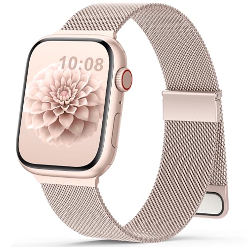 Ersatzarmband Kompatibel mit Apple Watch Armband 40mm 41mm 42mm 44mm 38mm 45mm 46mm 49 Damen Herren Einstellbar Magnetisch Metall Edelstahl Armbänder für iWatch SE Ultra Series 11 10 9 8 7 6 5 4 3 2 1