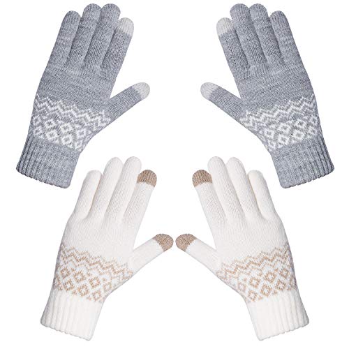 Chalier Fashion Warme Winterhandschuhe für Damen, Winter Touchscreen Handschuhe, winddichte warme Fäustlinge