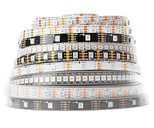 XIAOCLI SK9822 RGB-LED-Streifenlicht ähnlich APA102 1 m 5 m 30 60 144 LED-Daten und Uhr separat einzeln adressierbar IP30 65 67 DC5V(1m 60 IP30,Black PCB)