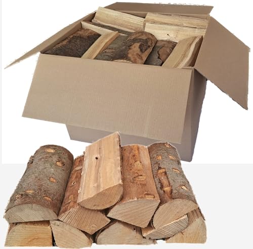 30kg Brennholz - Reine Buche, ofenfertig, Scheitlänge ca. 25 oder ca. 33 cm - für Kamin, Ofen, Feuerschalen, Lagerfeuer - Buchenholz Kaminholz Feuerholz Grillholz (Scheitlänge 25 cm)