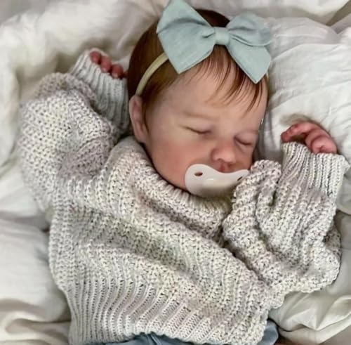 Zero pam Reborn Baby Vollsilikon Lebensecht-50CM Silikon Baby Mädchen, Babypuppen Wie Echt, Echte Babypuppe, Silikon Puppe, Reborn Puppen Lebensecht Mit Haaren