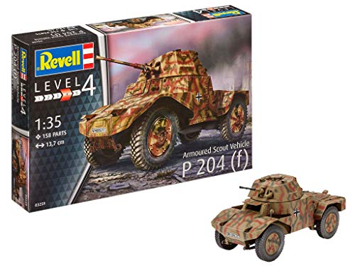 Revell Modellbausatz Panzer 1:35 - Armoured Scout Vehicle P204(f) im Maßstab 1:35, Level 4, originalgetreue Nachbildung mit vielen Details, 80-3259, Merhfarbig