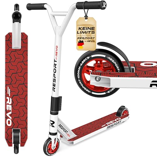 RE:SPORT® Stunt Scooter REVO für Kinder & Erwachsene mit Ständer | Profi Stuntroller 100mm PU Wheels & Y-Bar | Stuntscooter Kickscooter ABEC 9 Kugellager | Tretroller Trickroller (REVO Race)