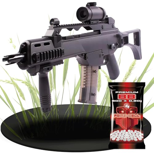 Fritz-Cell Set Airsoft Gewehr Elektrische Softair Waffe 0,5 Joule 6 mm inkl. 500 Premium BB's 0,20g Munition (DLV36)