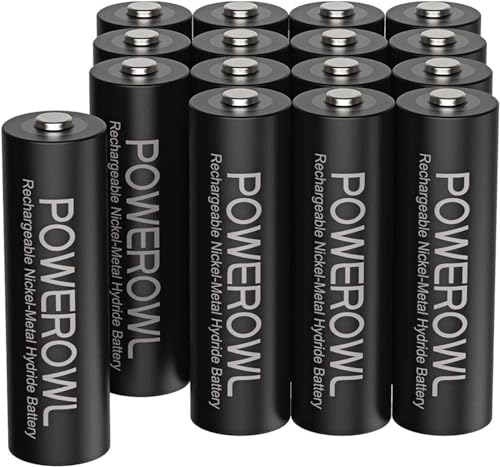 POWEROWL Akku AA 2800mAh AA Akku Wiederaufladbare 16 Stück (Geringe Selbstentladung, 1200 Zyklen) 1.2v NI-MH Wiederaufladbar AA Batterien (16AA)