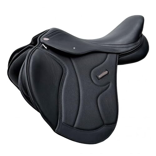 EQUIGEAR Luxuriöser Hochleistungs-Springsattel aus Leder für Pferde – Vielseitiger Allzweck-Reitsattel für sicheres Reiten (15 inches)