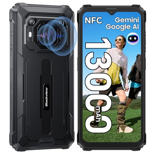 Blackview BV6200Pro Outdoor Handy (13000mAh),18GB+128GB Android 14 Outdoor Smartphone Wasserdicht,98DB Lautsprecher,Helio P35 2.3Ghz,6.56