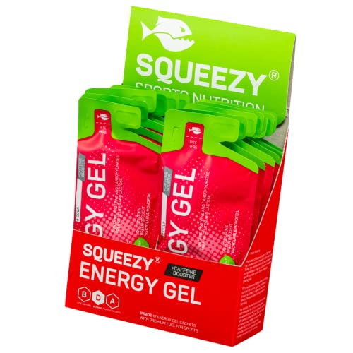 Squeezy Energy Gel Box (Cola & Koffein) 12er Pack - Sport Energy Gel für schnelle & dauerhafte Energie bei maximaler Verträglichkeit beim Laufen, Radsport, Marathon & Co.
