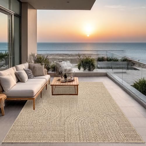 the carpet Kansas - Stilvoller Teppich im Jute-Look, ideal für Wohnzimmer, Esszimmer & Flur, pflegeleicht und wetterbeständig für Indoor & Outdoor, ca. 80 x 150 cm