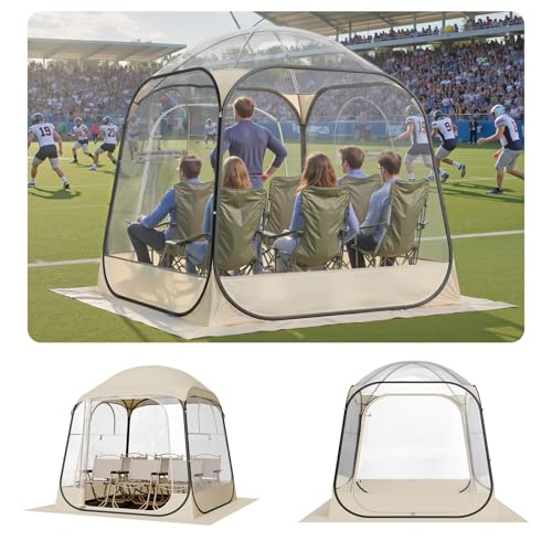VEVOR Transparentes Zelt, 183x183x195 cm, Pop-up-Zelt für 5–6 Personen, Sportzelt mit Bodenmatte & oberer Abdeckung, Outdoor-Bubble-Zelt, Campingunterstand für Veranstaltungen, Angeln, Jubeln