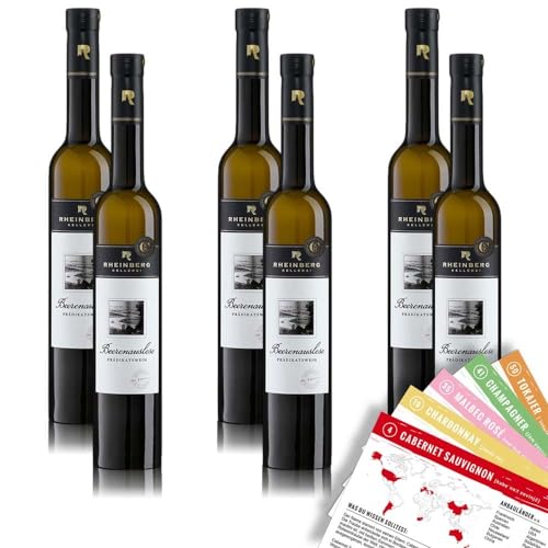 Rheinberg Beerenauslese QmP, süß, sortenreines Weinpaket + VINOX Winecards (6x0,5l)
