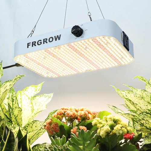 FRGROW 65 Watt LED Pflanzenlampe Dimmbar, 6000 Lumen LED Grow Lampe Vollspektrum mit Daisy Chain Funktion, 576 PSC LEDs Grow Light Perfekt für 60x60CM Growzelt Pflanzenwachstum