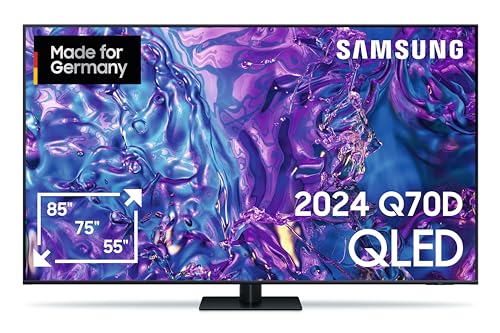 Samsung QLED 4K Q70D Fernseher 65 Zoll, Samsung TV mit Quantum Prozessor Lite 4K, 4K AI Upscaling, Samsung Tizen OS, Motion Xcelerator 120 Hz, Smart TV, GQ65Q70DATXZG, Deutsches Modell [2024]