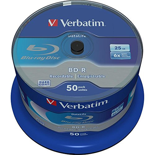 Verbatim BD-R Single Layer DATALIFE 25GB 6X White Blue Surface, 43838