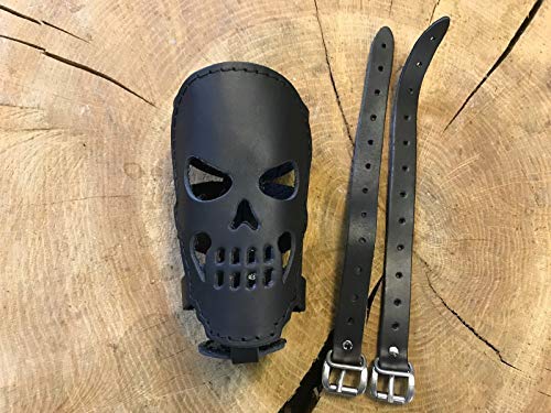 ORLETANOS Skull Flaschehalter kompatibel mit Harley Davidson Dosenhalter Getränkehalter Hot Rod V8 Beachcruiser Trike Quad Fahrrad Moped Motorrad Leder Chopper Heritage Slim schwarz Totenkopf