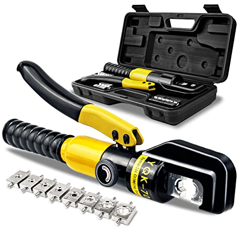 Brileine Hydraulische Crimpzange Presszange - Crimpzange Hydraulische 4-70 mm², 9 Sätzen der Crimpformen für Kupfer-Aluminium-Kabelschuhe