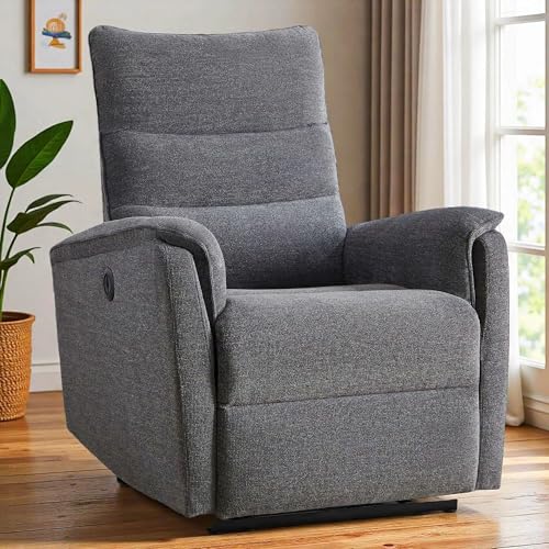 EBELLO Elektrischer Relaxsessel Fernsehsessel mit Liegefunktion Liegesessel Wohnzimmer TV Sessel, bis 150 kg Belastbar, Einzelliegesessel für Wohnzimmer, Dunkelgrau