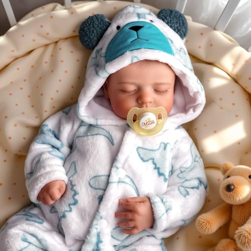 BABESIDE Reborn-Puppen Jungen 20 Zoll Reborn-Babypuppen Augen geschlossen Realistische schlafende Babypuppe Neugeborene echte Babypuppen, die echt Aussehen Lebensechte Babypuppe Stoffkörper