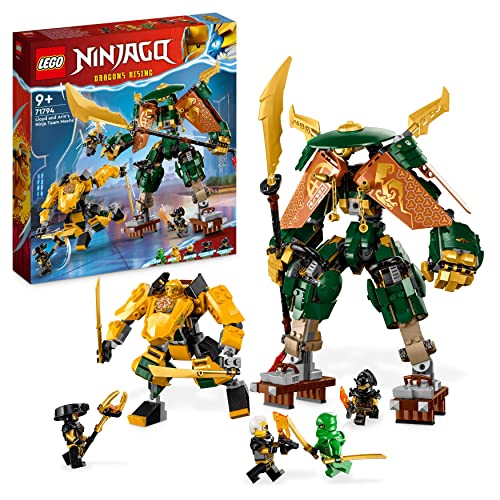 LEGO NINJAGO Lloyds und Arins Ninja Training-Mechs Set mit 2 kombinierbaren Action-Figuren und 5 Minifiguren, Ninja-Kampfspielset, Geschenk für Kinder 71794