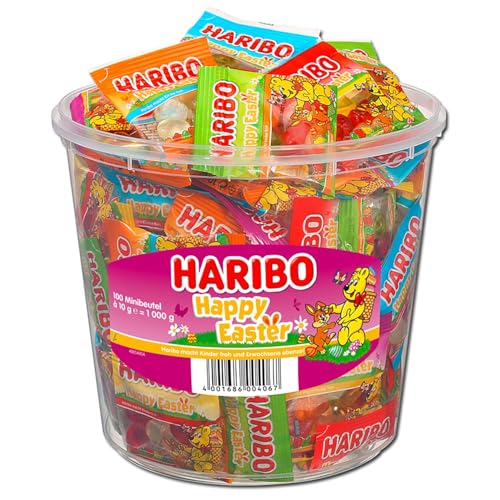 Haribo Happy Easter Minis, 1kg Runddose Mini-Beutel