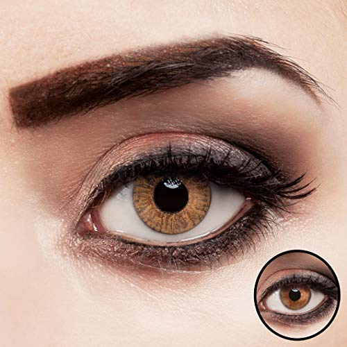 aricona Kontaktlinsen farbig hellbraun ohne Stärke Jahreslinsen stark deckend 2 Stück