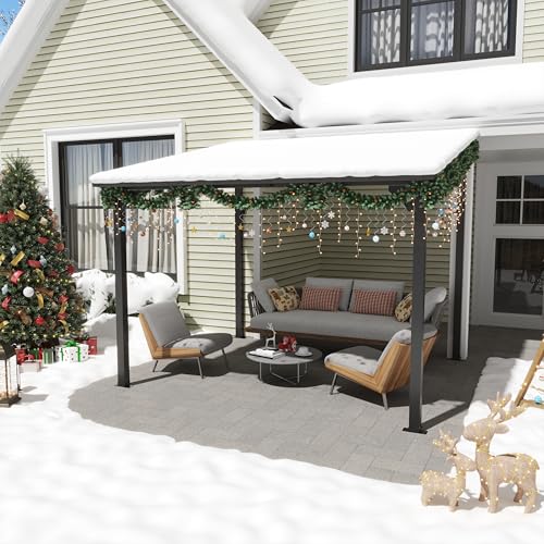 OC Orange-Casual Terrassenüberdachung, 3x3m Pergola, Anti-UV Carport mit Sonnendach aus PE-Platte&Stahlrahmen, 3 Packets insgesamt, Pavallon für Garten, Hinterhof, Schwimmbad