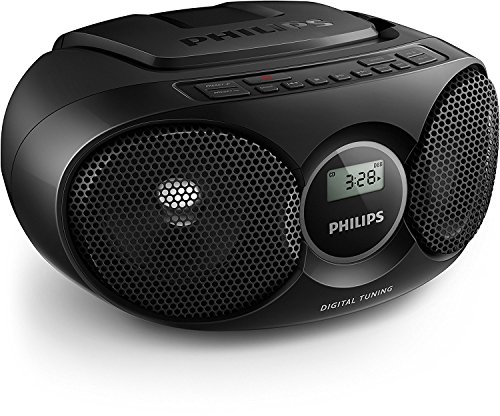 Philips Audio AZ215B/12 CD-Soundmachine (Digital UKW, Audioeingang, 3 Watt, leicht bedienbar) schwarz