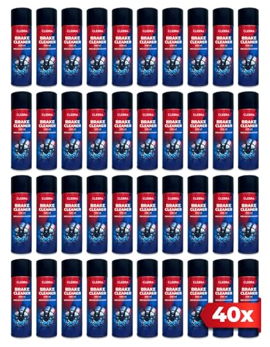 CLEBRA 500 ml Bremsenreiniger Rückstandsfrei Acetonfrei - Reinigt und entfettet Bremsen, Kupplungen und Motorteile (40 x 500 ml)