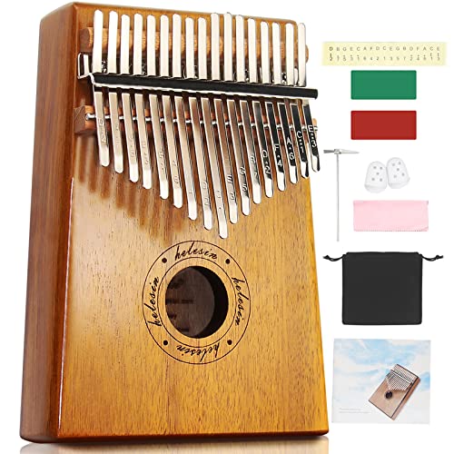 Kalimba 17 Schlüssel, Daumenklavier Kalimba Thumb Piano Finger Solide Kalimba Instrument mit Lernwerkzeuge
