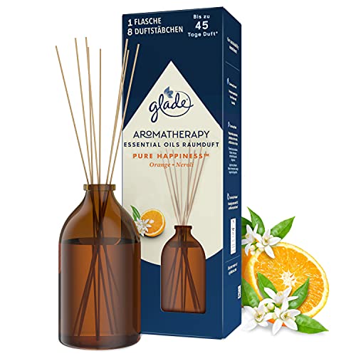 Glade Aromatherapy Essential Oils Raumduft, Pure Happiness, Orange + Neroli, Raumduft Stäbchen für ätherische Öle, 80ml