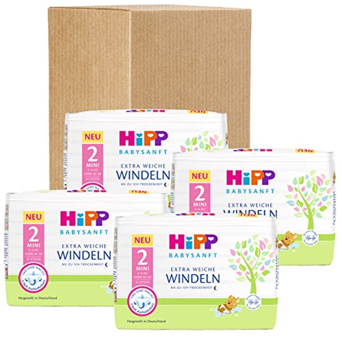 HiPP Babysanft Windeln Mini 2 Vorratsbox (4 x 31 Stück)