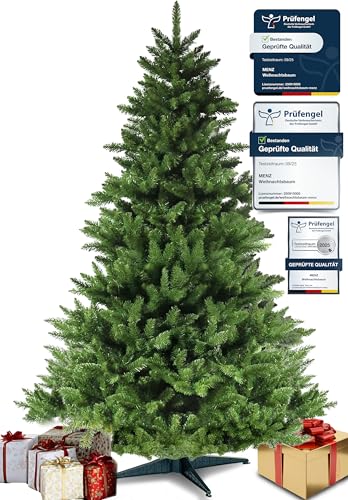 160 cm Künstlicher Weihnachtsbaum aus 100% PVC – Dicht & Formstabil mit 800 Zweigen (Ø 110 cm), Schnellaufbau-System, Schwer Entflammbar
