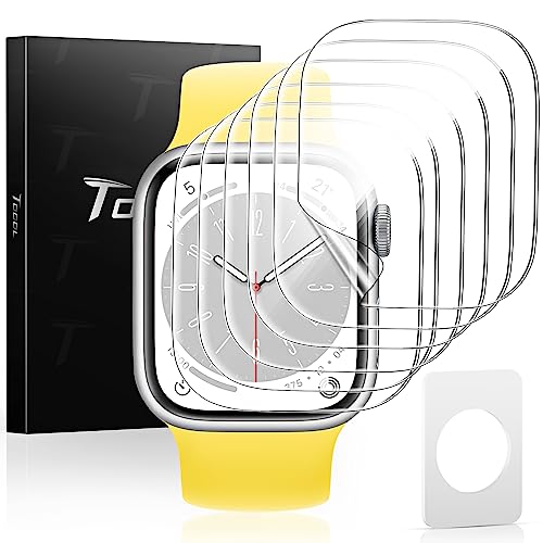TOCOL 6 Stück Schutzfolie kompatibel mit Apple Watch Series 6/5/4/SE 40mm Klar HD Weich TPU Folie Nicht Glas Blasenfreie Kompatibel mit Hülle Displayschutz