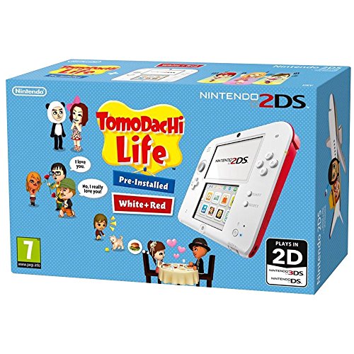 Nintendo 2DS - Konsole (weiß + rot) inkl. Tomodachi Life (vorinstalliert)