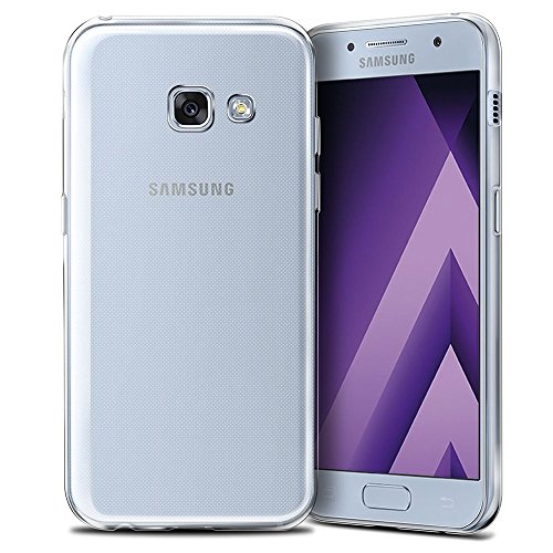 REY Transparent Silikonhülle TPU für Samsung Galaxy A3 2017, Handyhülle Premium Kratzfest TPU Durchsichtige Schutzhülle, Ultradünne 0,33 mm