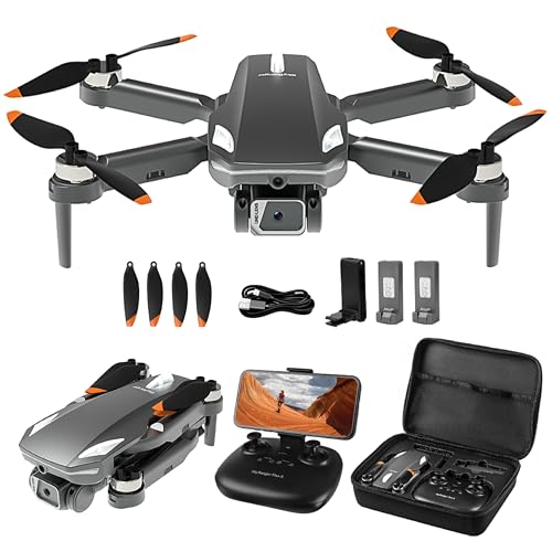 Drohne mit Kamera 1080P, RC Quadcopter faltbare Drohne für Kinder, 2 Akkus, Bürstenloser Motor, Ein-Tasten-Aus/Landung, Spielzeuggeschenke für Jungen und Mädchen